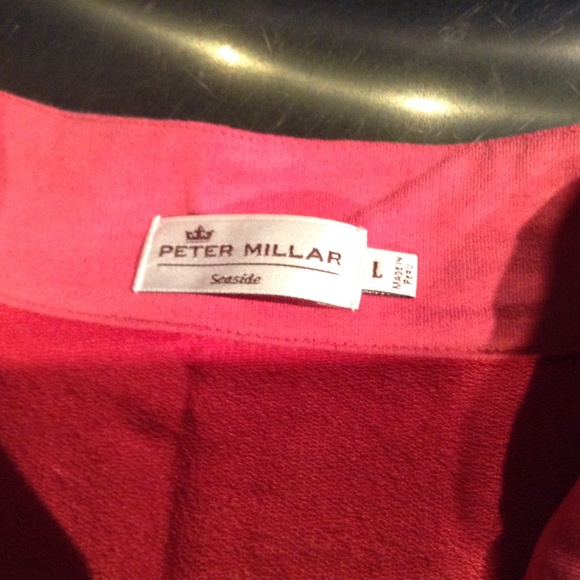 Peter Millar Men's L Quarter Zip Pullover Shirt Salmon Pima Cotton Blend - Picture 5 of 9